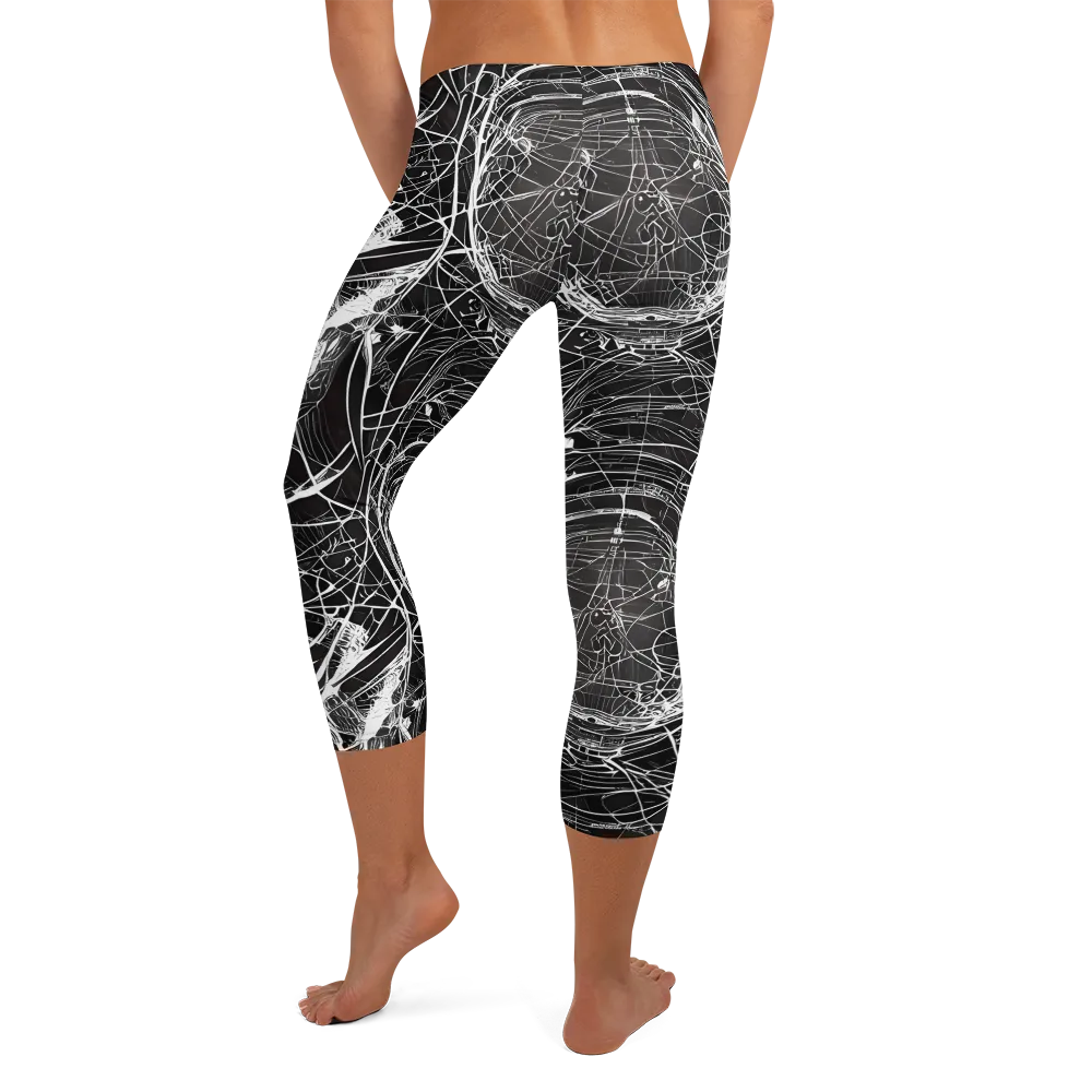 Nexus of Lines on Capri Leggings — Back