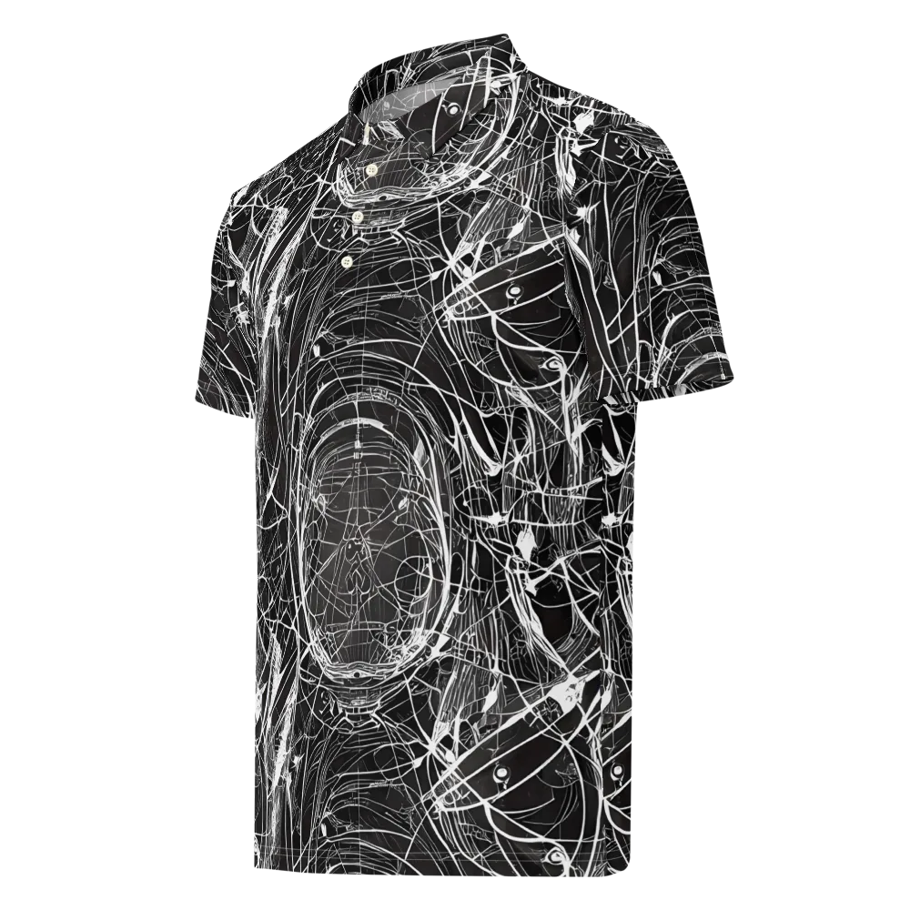 Nexus of Lines on Men's Slim Fit Polo Shirt — Left Front