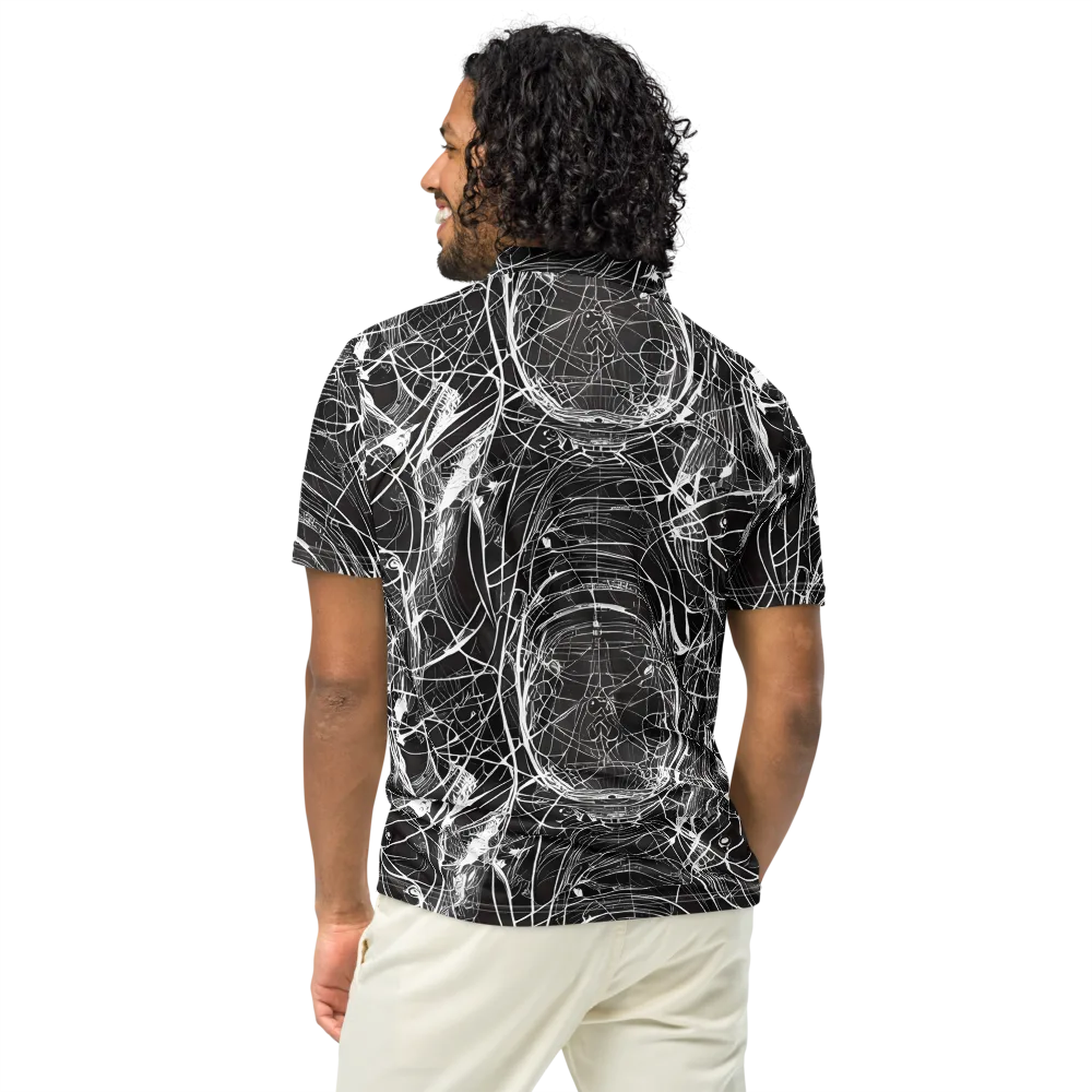 Nexus of Lines on Men's Slim Fit Polo Shirt — Back