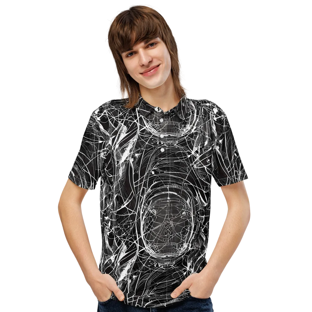 Nexus of Lines on Men's Slim Fit Polo Shirt — Front