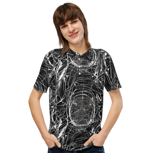 Nexus of Lines on a Men's Slim Fit Polo Shirt