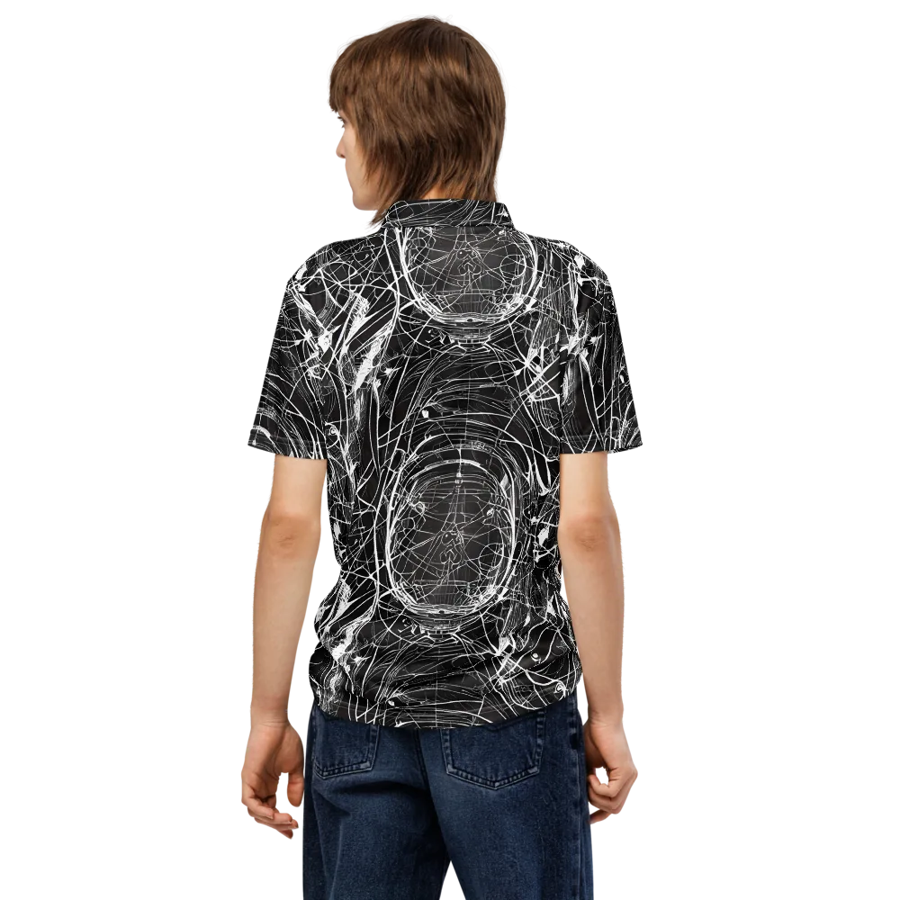 Nexus of Lines on Men's Slim Fit Polo Shirt — Back