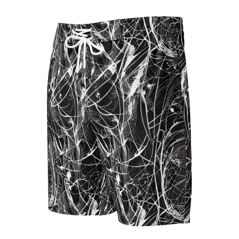 Nexus of Lines on Men's Board Shorts — Front