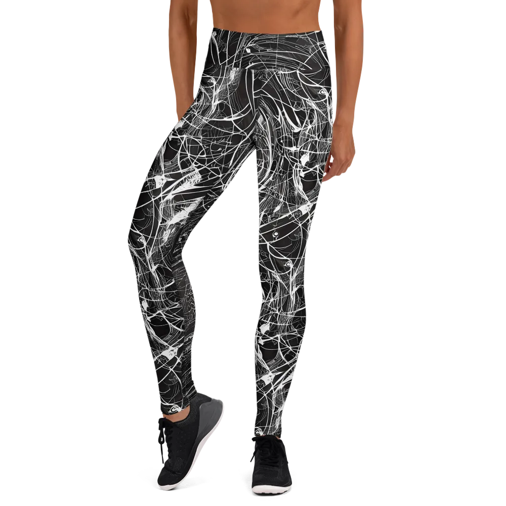 Nexus of Lines on Yoga Leggings — Front