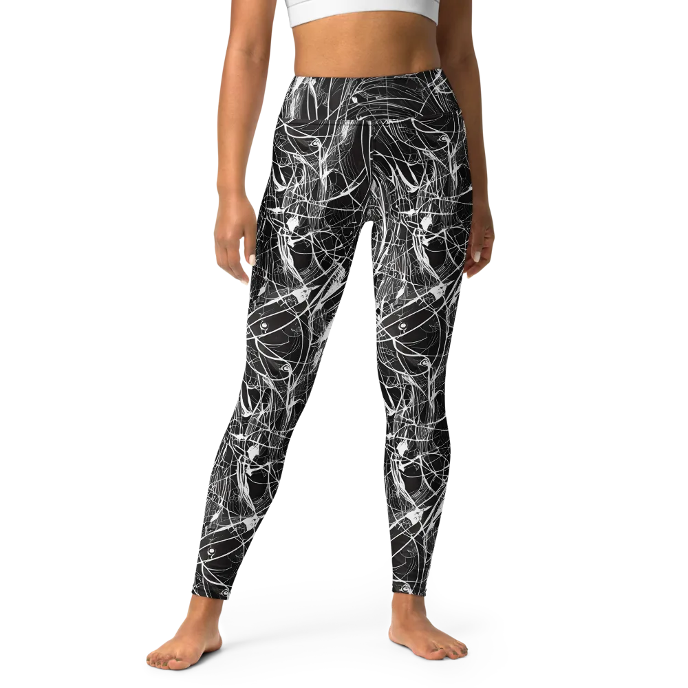 Nexus of Lines on Yoga Leggings — Front