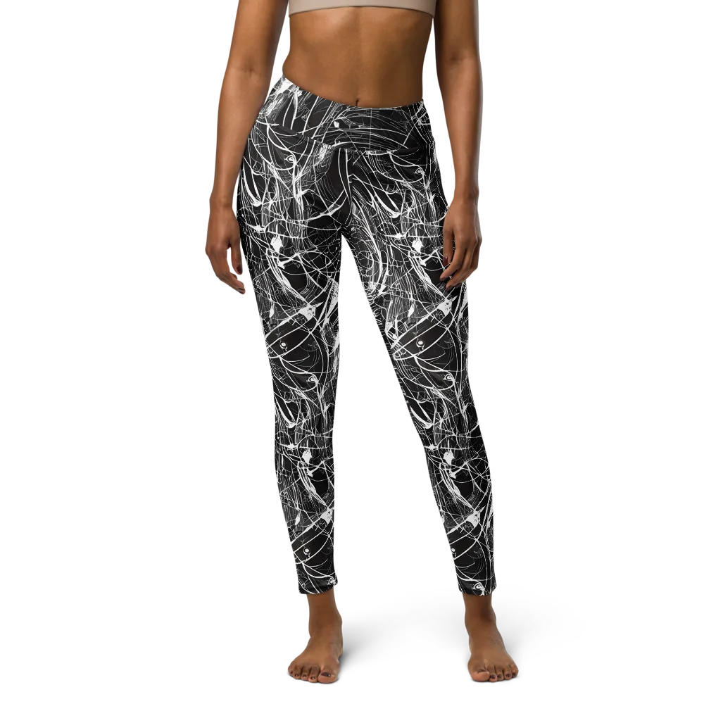 Nexus of Lines on Yoga Leggings — Front