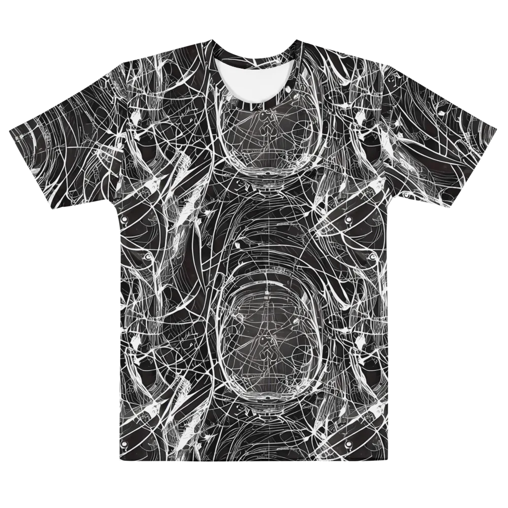 Nexus of Lines on Men's Cotton Crew Neck T-Shirt — Front