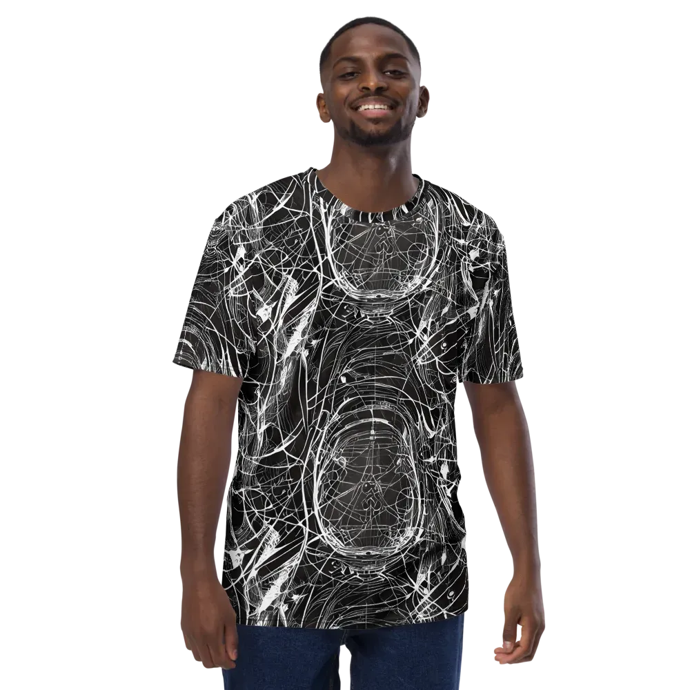 Nexus of Lines on Men's Crew Neck T-Shirt — Front