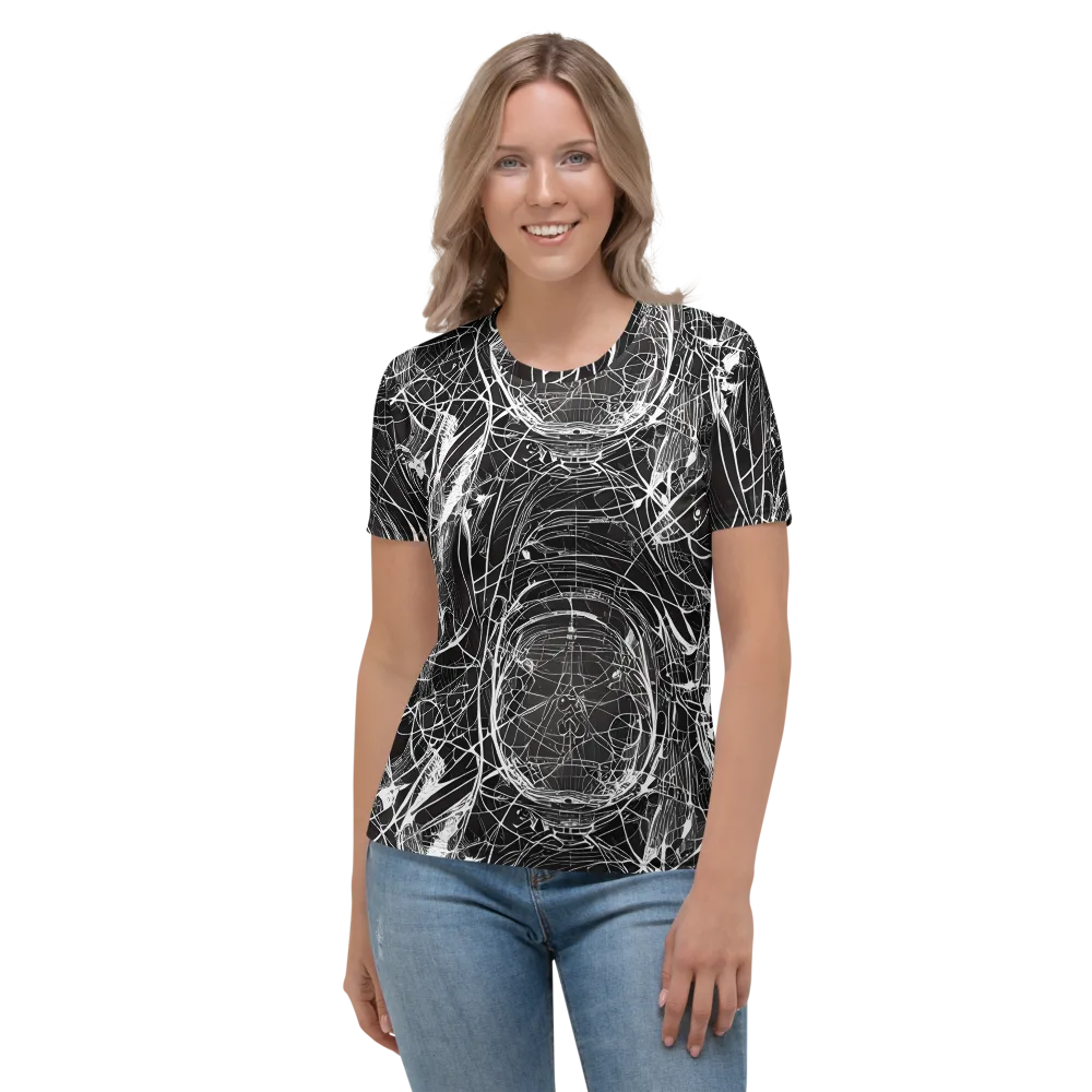 Nexus of Lines on Women's Crew Neck T-Shirt — Front