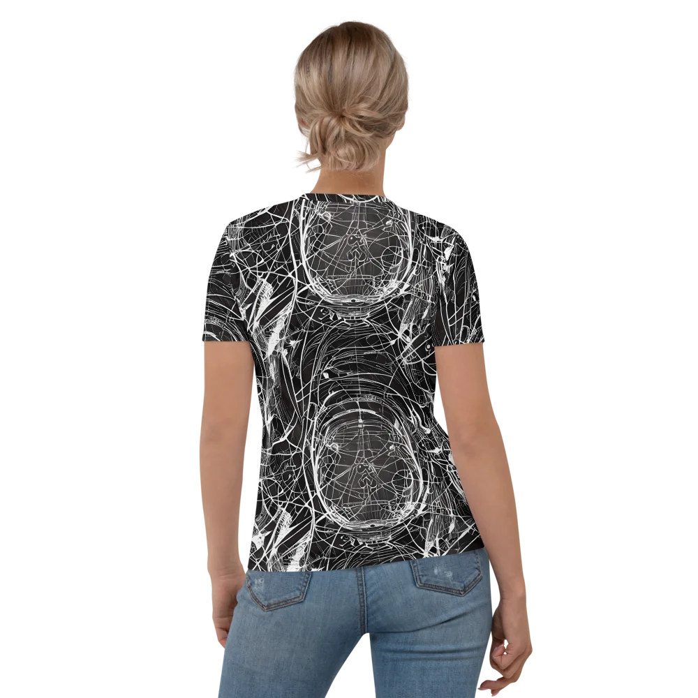 Nexus of Lines on Women's Crew Neck T-Shirt — Back