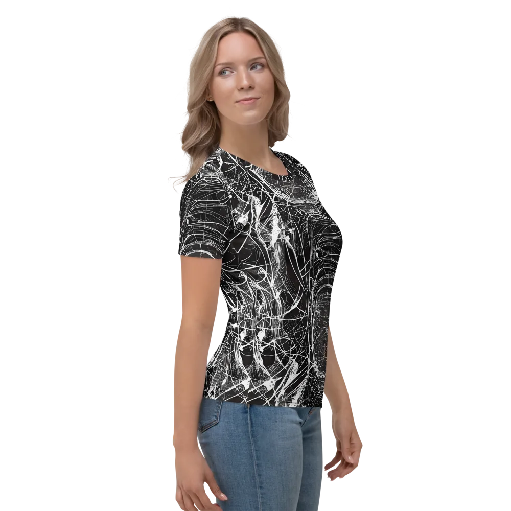 Nexus of Lines on Women's Crew Neck T-Shirt — Right