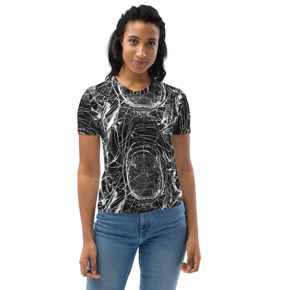 Nexus of Lines on Women's Crew Neck T-Shirt — Front