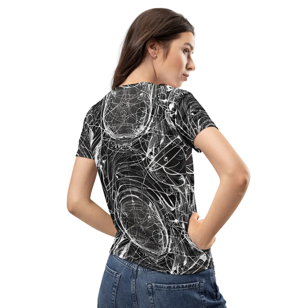 Nexus of Lines on Women's Crew Neck T-Shirt — Back
