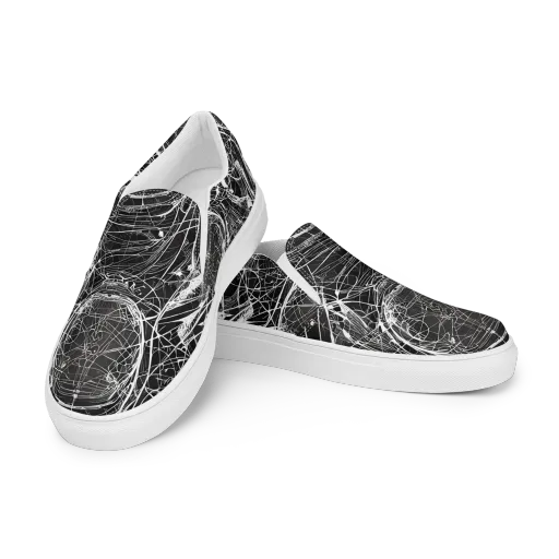 Nexus of Lines on a Men's Slip-On Canvas Shoes