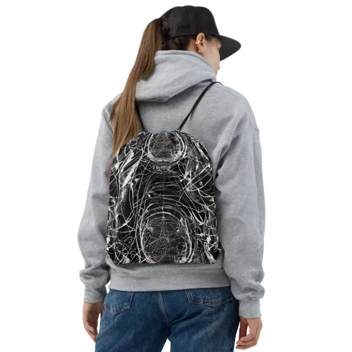 Nexus of Lines on a Drawstring Bag