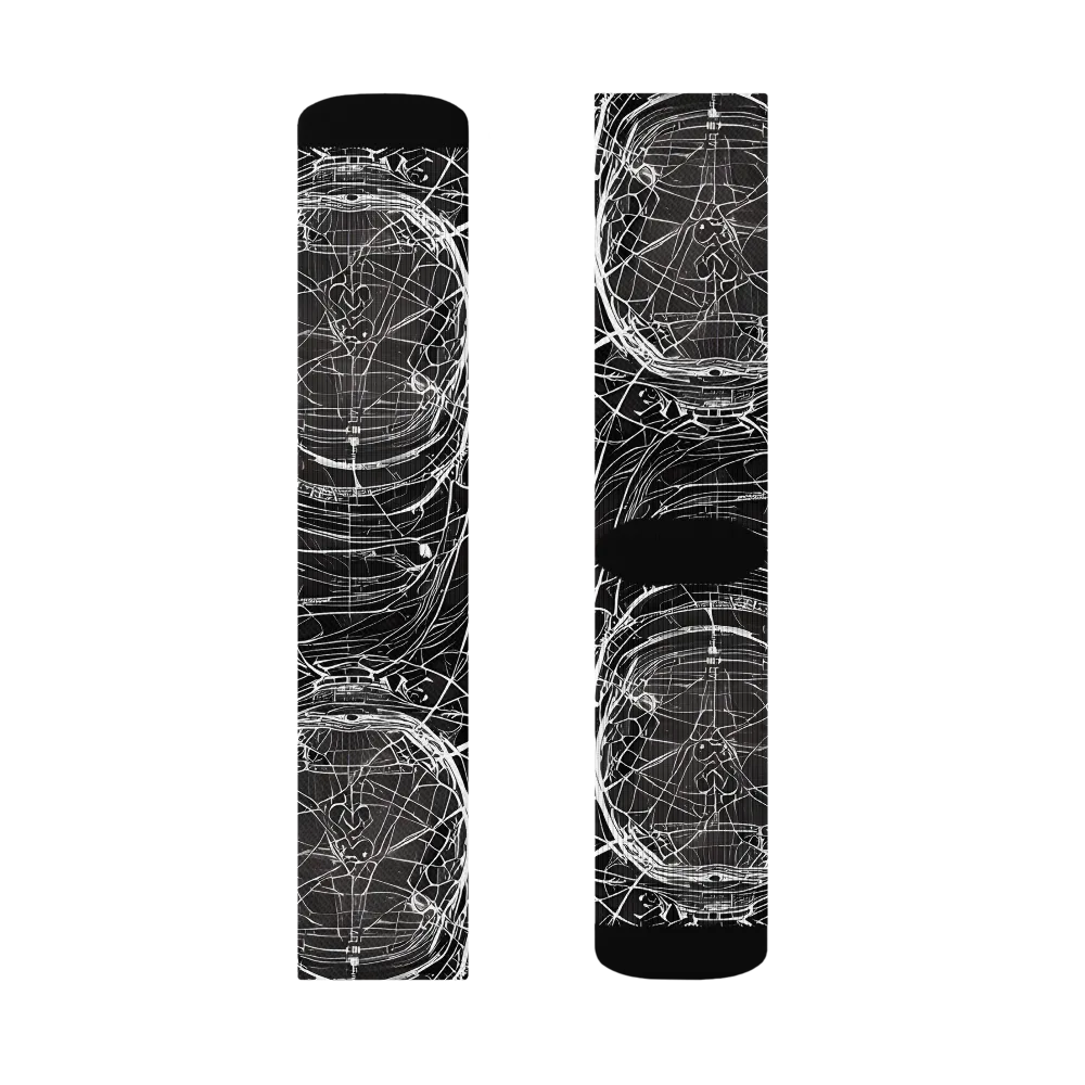 Nexus of Lines on Socks — Left Sock