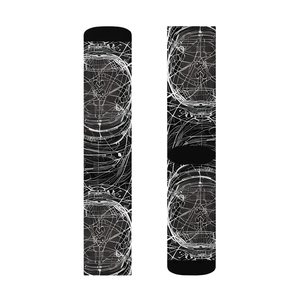 Nexus of Lines on Socks — Right Sock