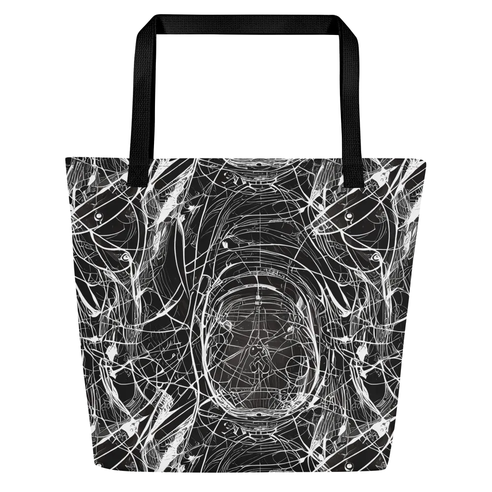 Nexus of Lines on Large Tote Bag W/ Pocket — Front