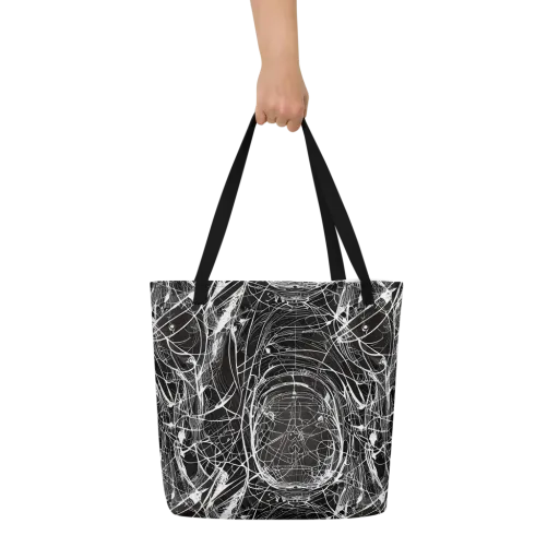 Nexus of Lines on a Large Tote Bag W/ Pocket