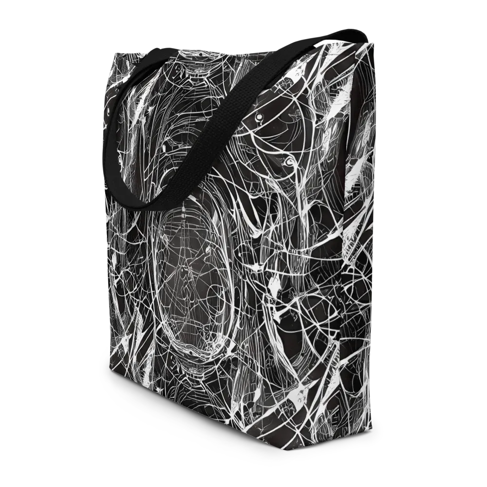 Nexus of Lines on Large Tote Bag W/ Pocket — Front