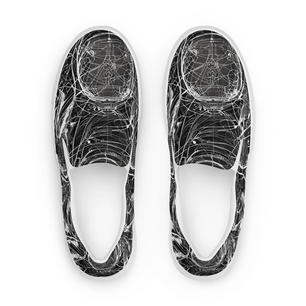Nexus of Lines on Women's Slip-On Canvas Shoes — Front