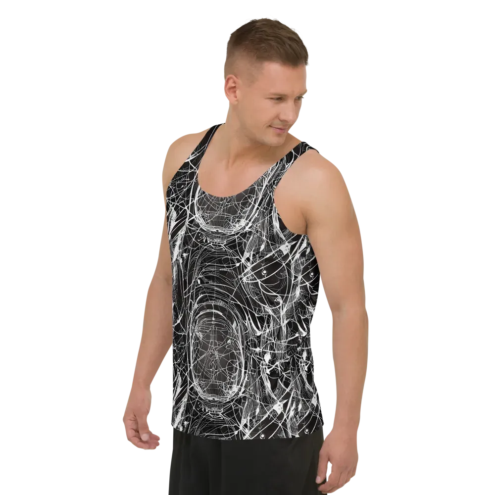 Nexus of Lines on Men's Tank Top — Left Front