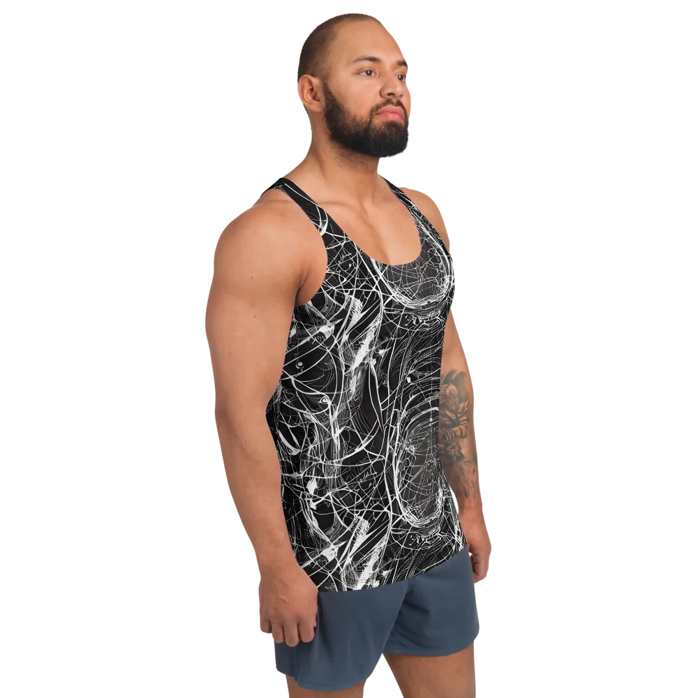 Nexus of Lines on Men's Tank Top — Right Front