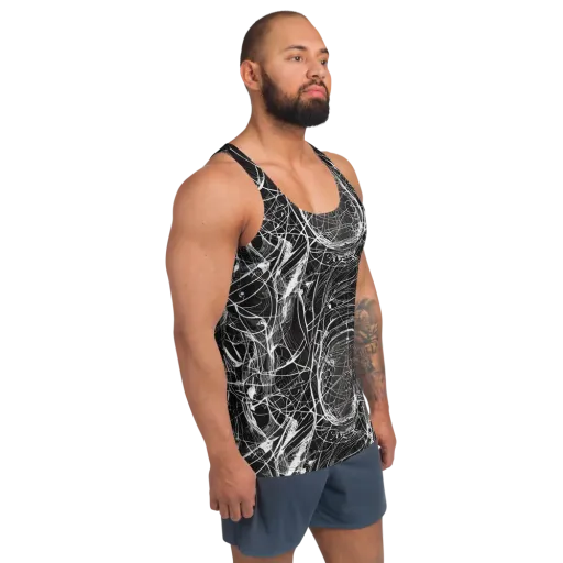 Nexus of Lines on a Men's Tank Top
