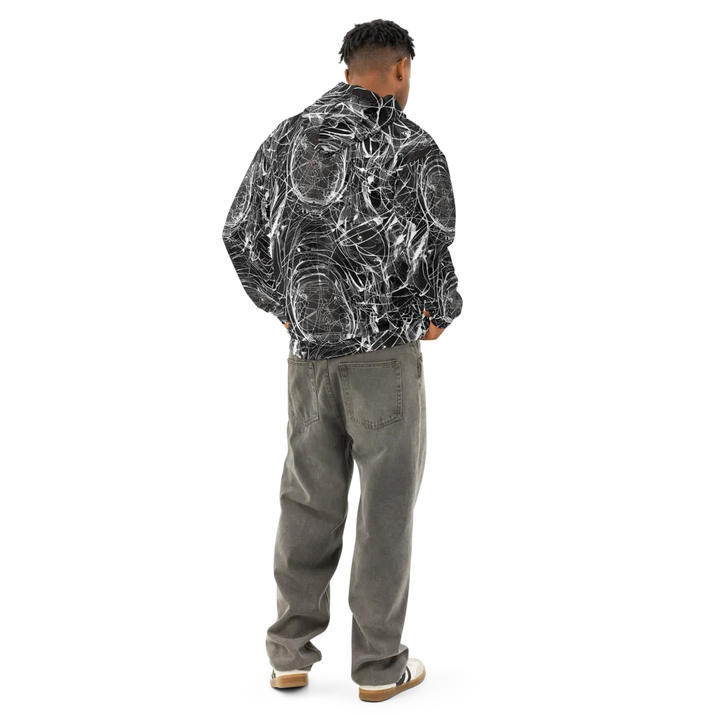 Nexus of Lines on Cotton Hoodie — Back