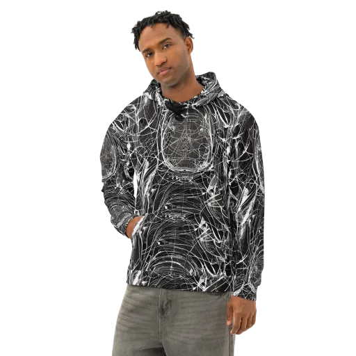 Nexus of Lines on a Cotton Hoodie