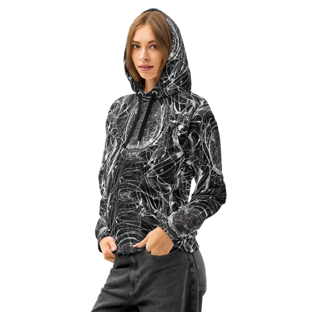 Nexus of Lines on Cotton Hoodie — Left Front