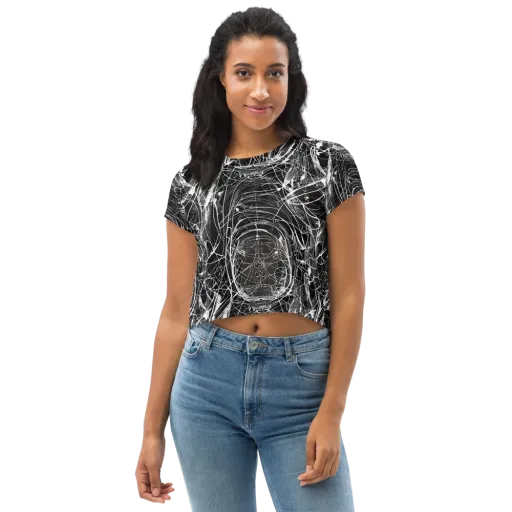 Nexus of Lines on a Crop Tee