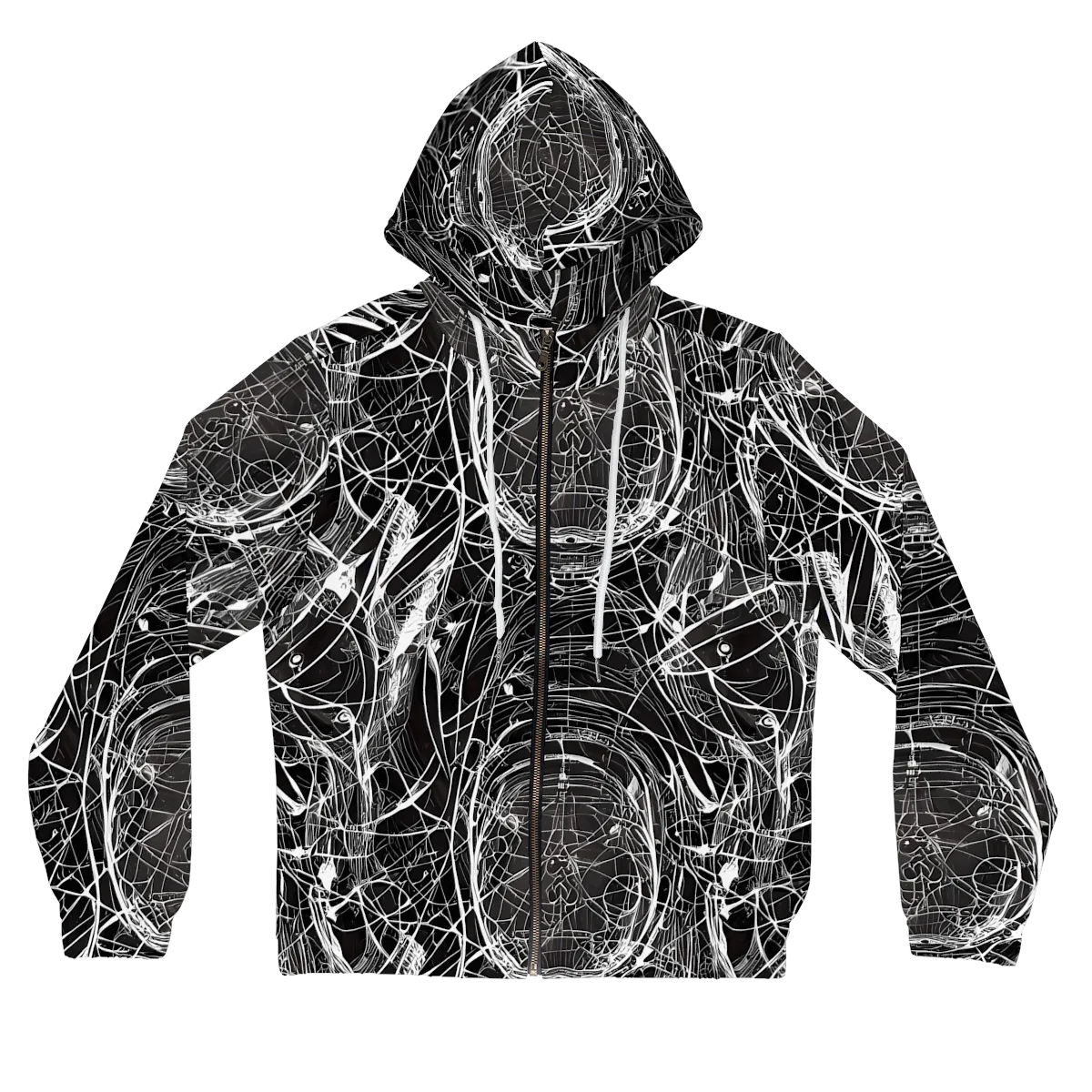 Nexus of Lines on Women's Full-Zip Hoodie — Front