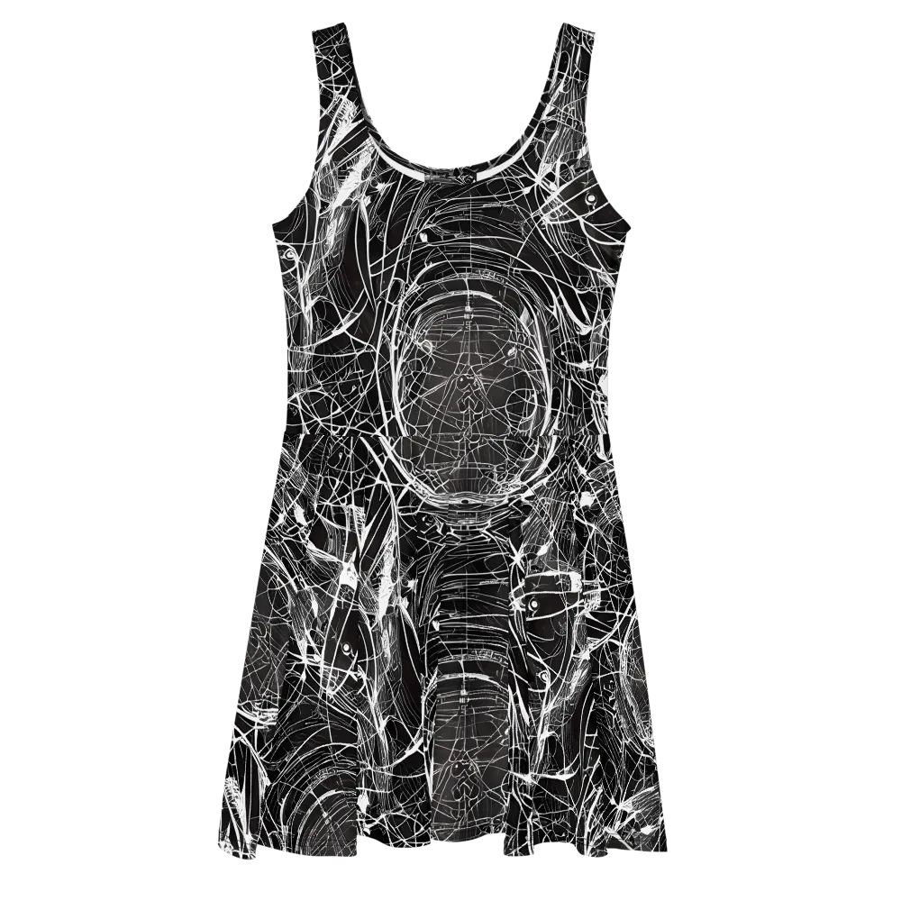 Nexus of Lines on Skater Dress — Front