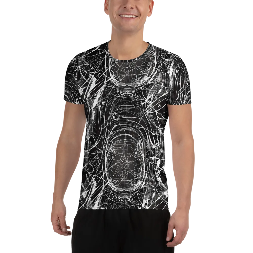 Nexus of Lines on Men's Athletic T-Shirt — Front