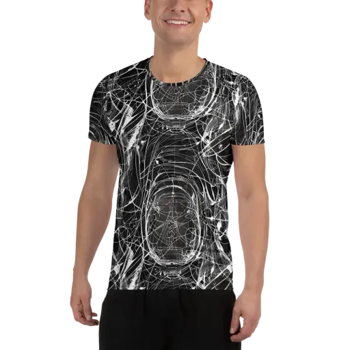 Nexus of Lines on a Men's Athletic T-Shirt