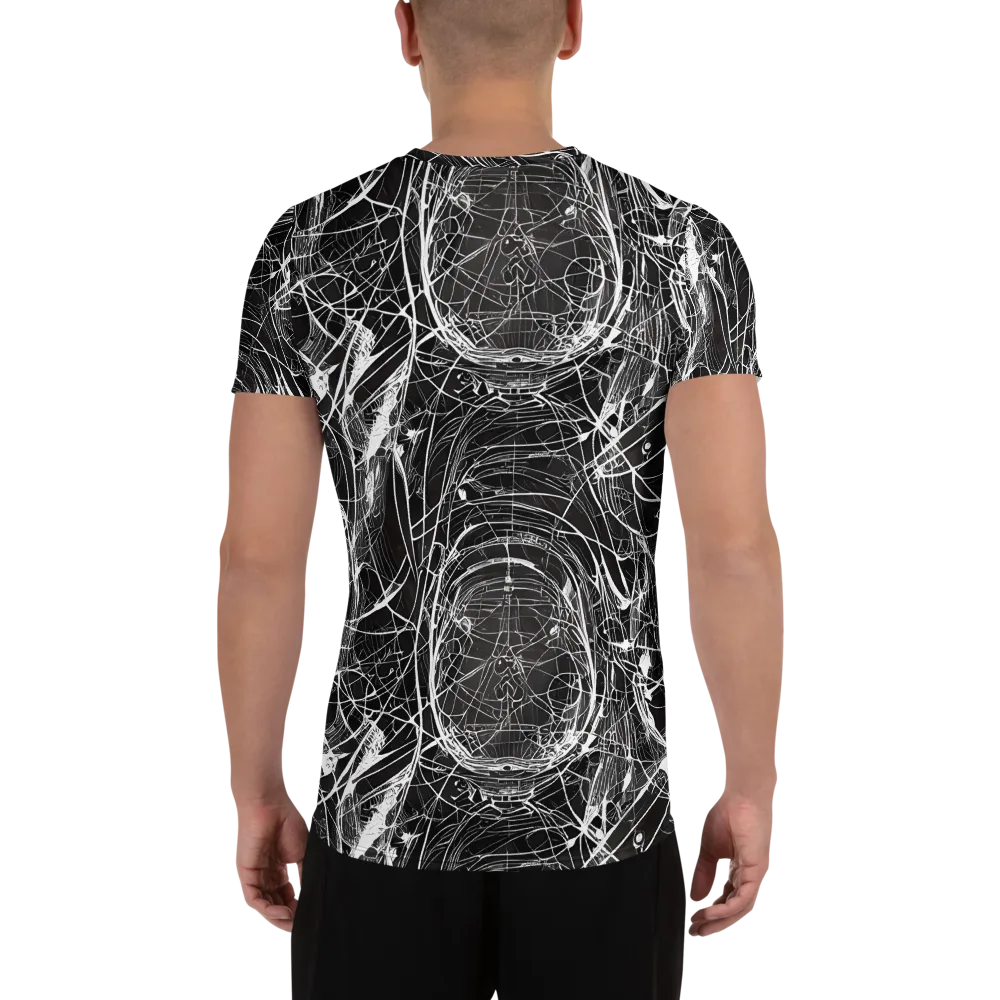 Nexus of Lines on Men's Athletic T-Shirt — Back