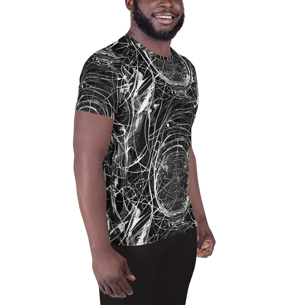 Nexus of Lines on Men's Athletic T-Shirt — Right
