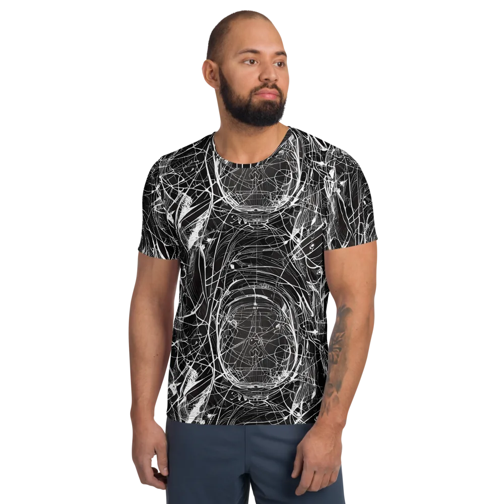 Nexus of Lines on Men's Athletic T-Shirt — Front