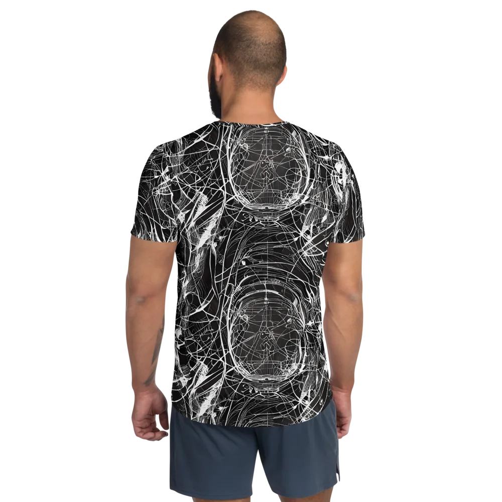 Nexus of Lines on Men's Athletic T-Shirt — Back