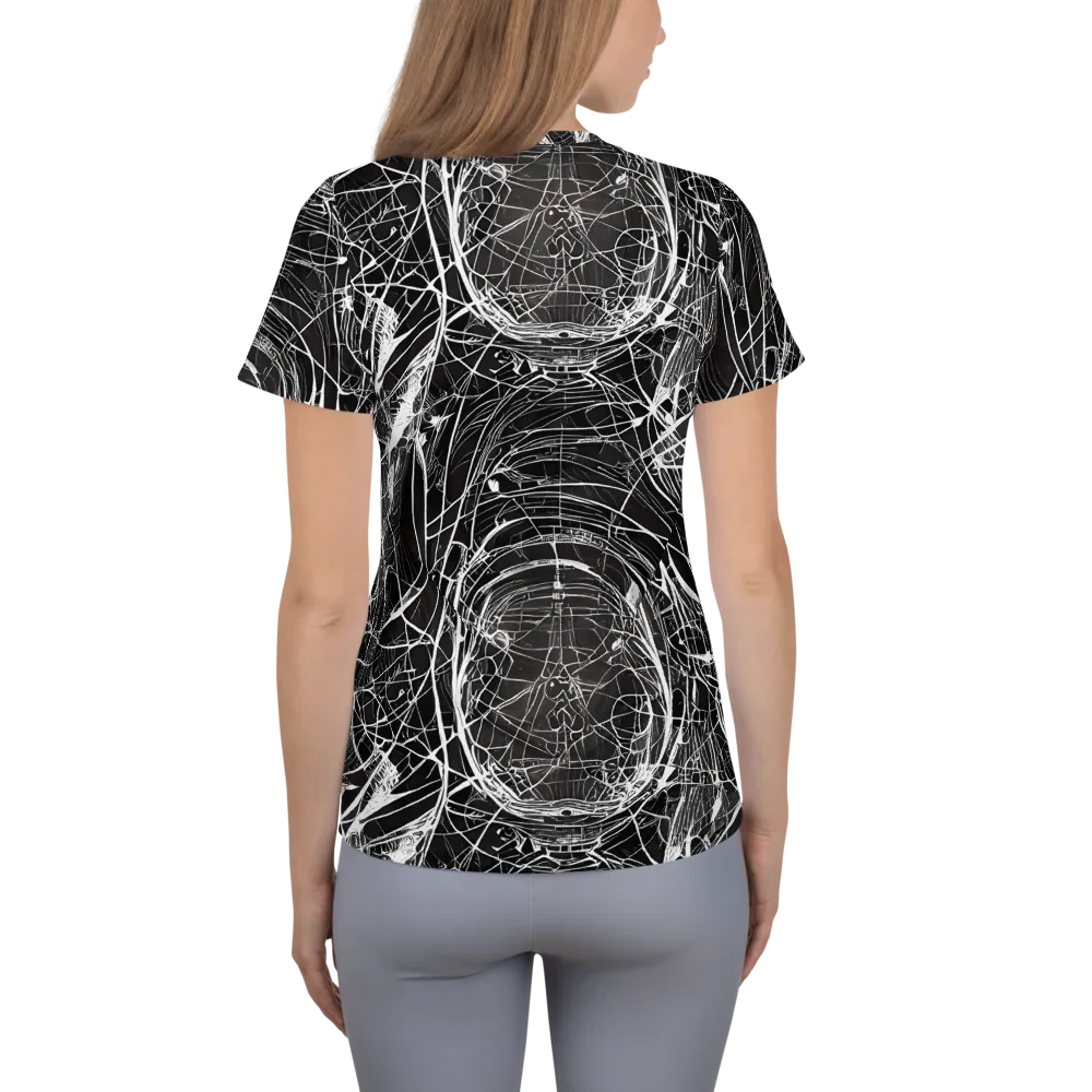 Nexus of Lines on Women's Athletic T-Shirt — Back