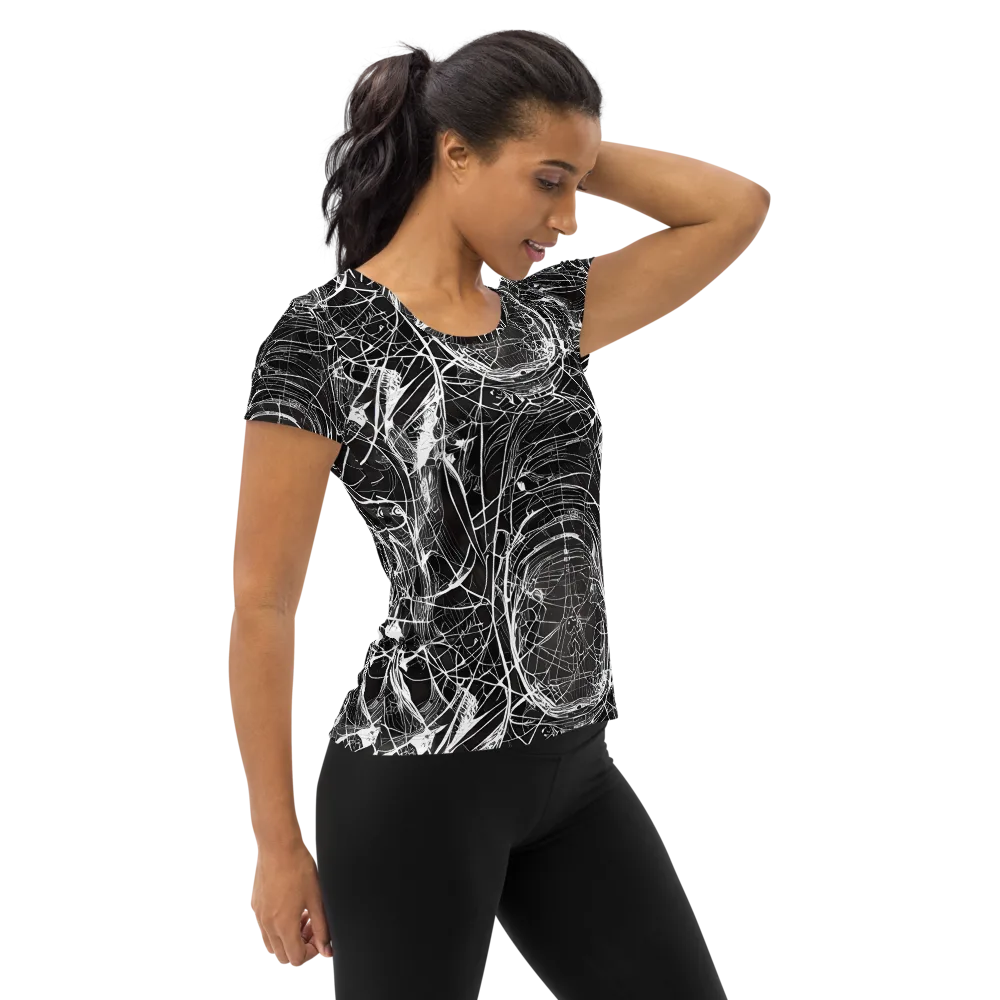 Nexus of Lines on Women's Athletic T-Shirt — Right