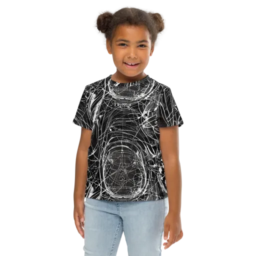 Nexus of Lines on a Kids Crew Neck T-Shirt