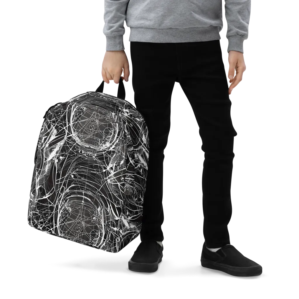 Nexus of Lines on Minimalist Backpack — Zoomed-in