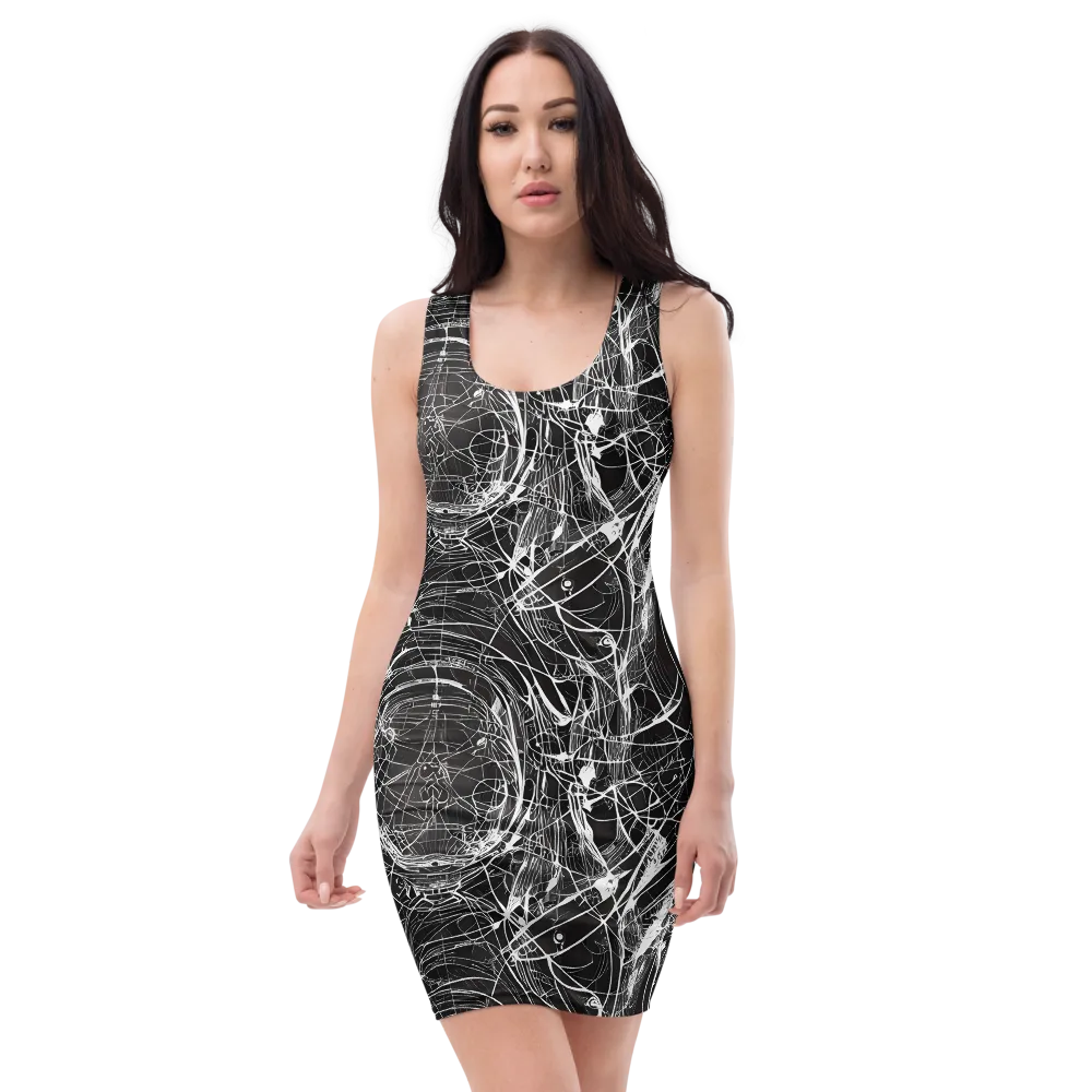 Nexus of Lines on Bodycon Dress — Front