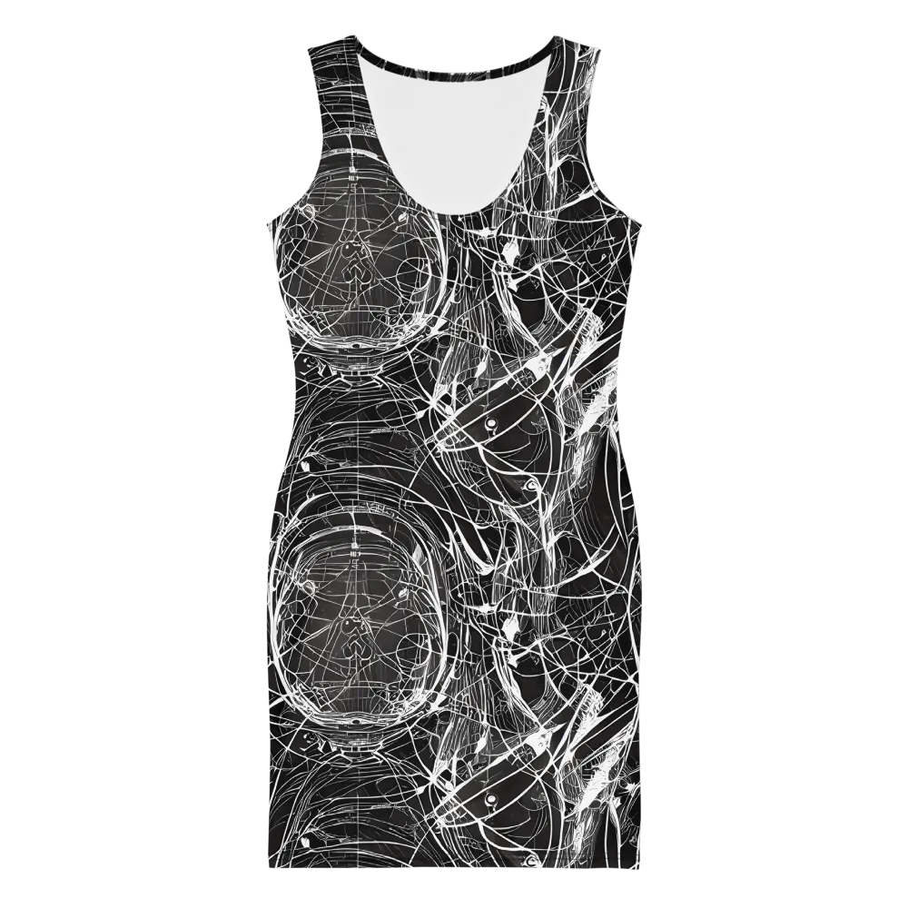 Nexus of Lines on Bodycon Dress — Front