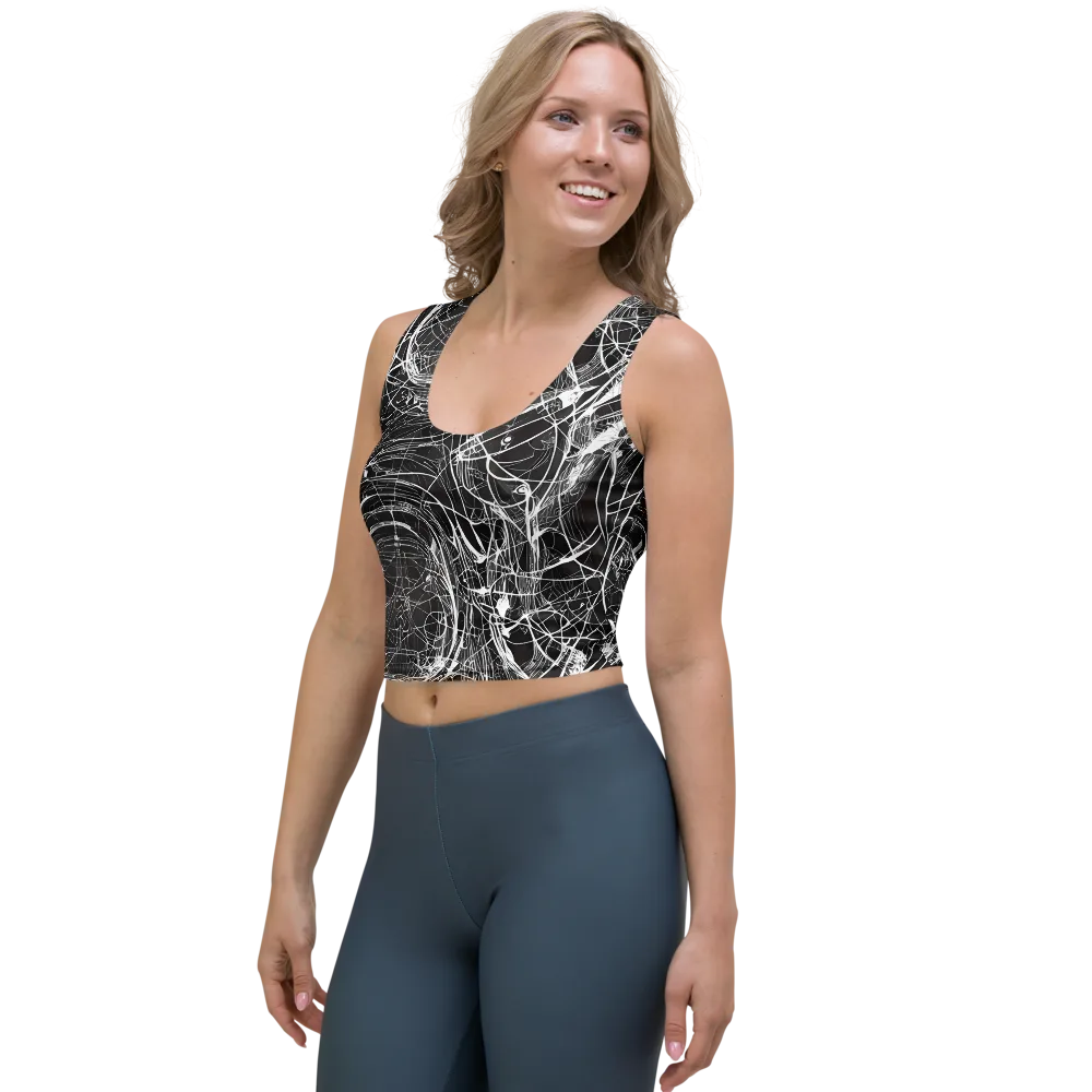 Nexus of Lines on Crop Top — Left Front