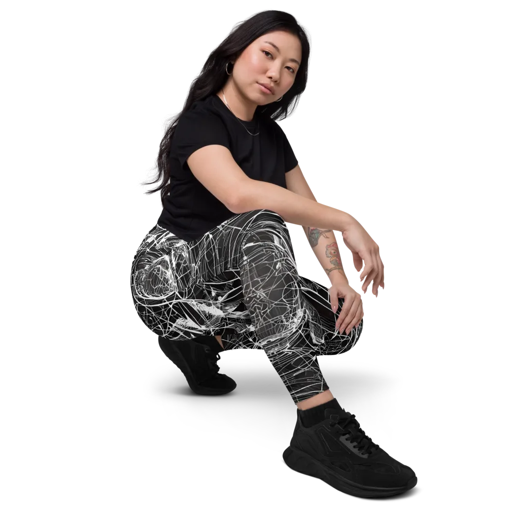 Nexus of Lines on Leggings with Pockets — Right Front