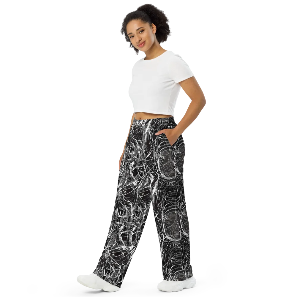 Nexus of Lines on Wide-Leg Pants — Left Front