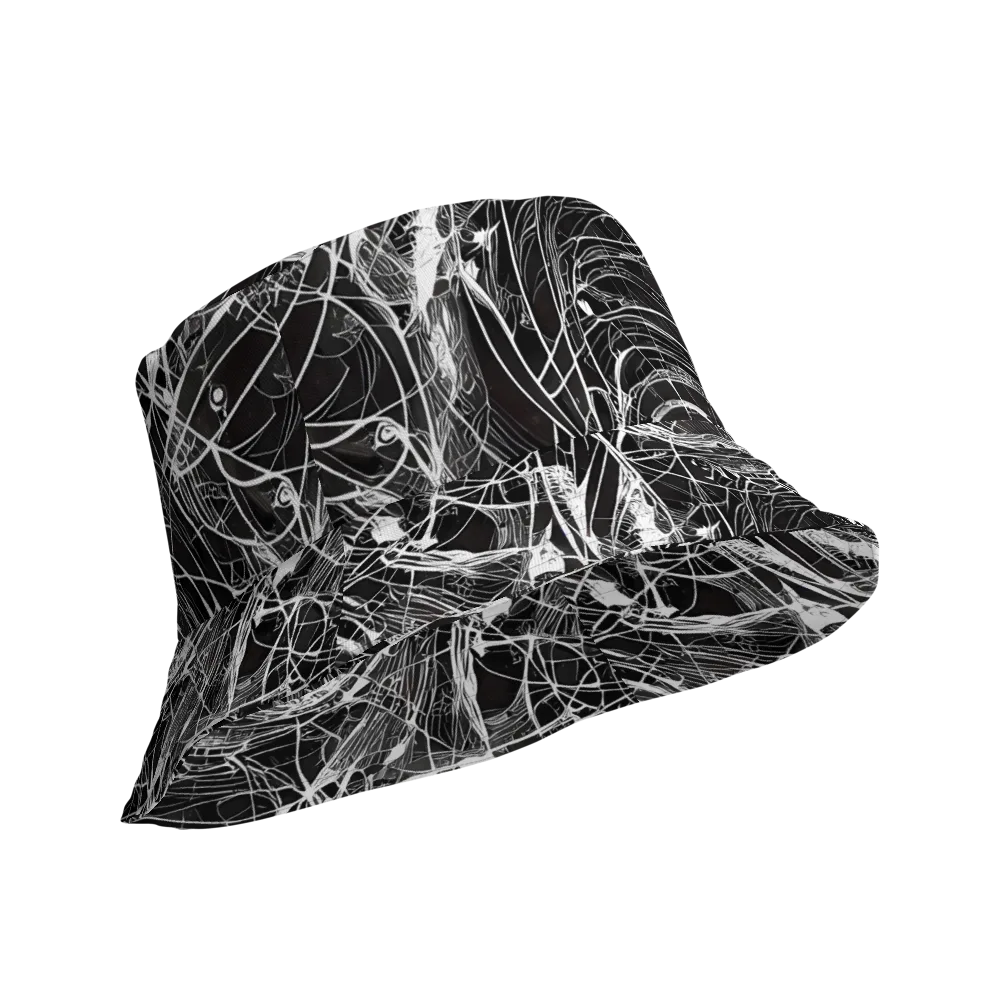 Nexus of Lines on Reversible Bucket Hat — Product details Outside